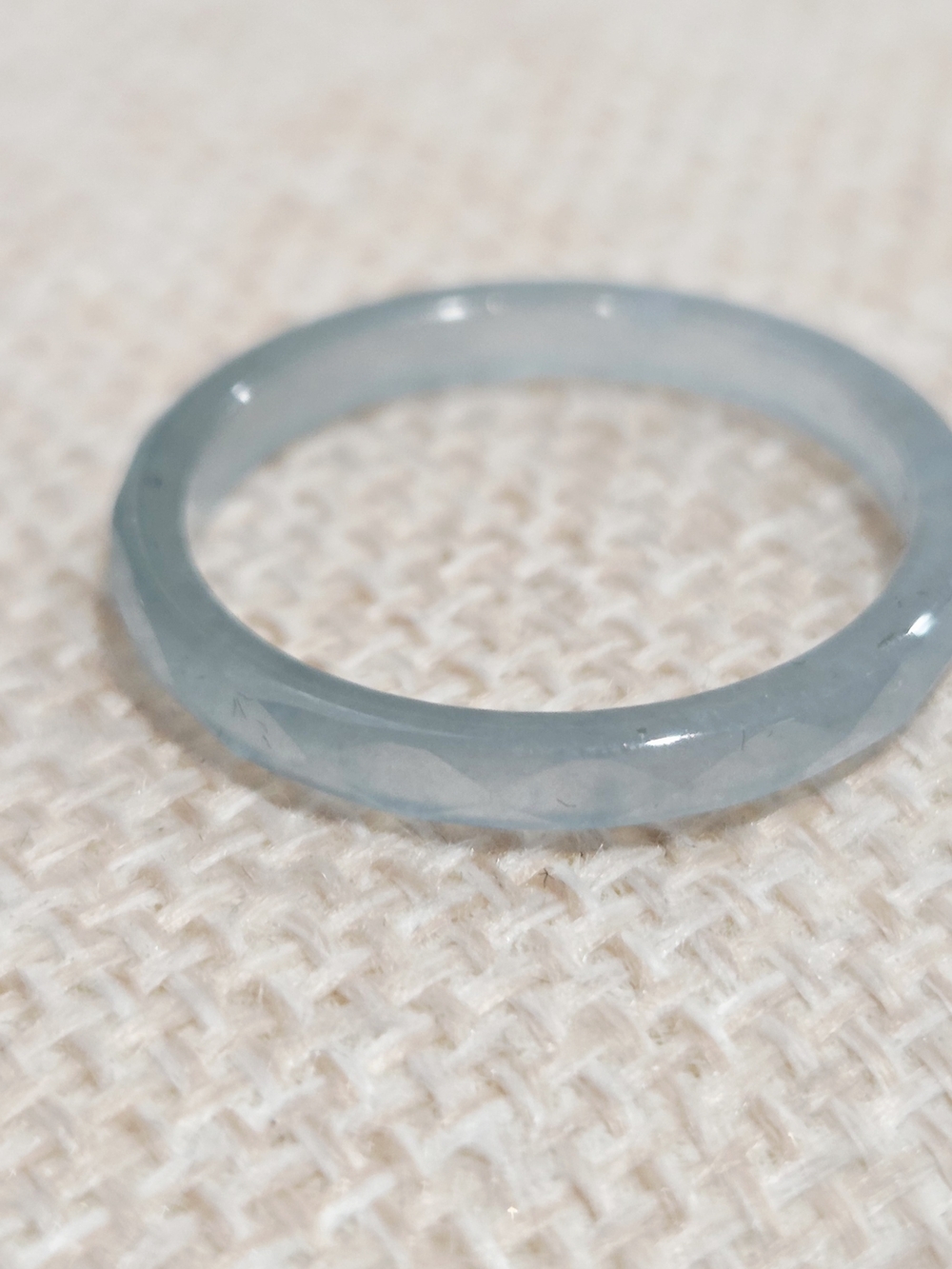 Delicate Light Blue Faceted Jade Ring - Women's Jewelry